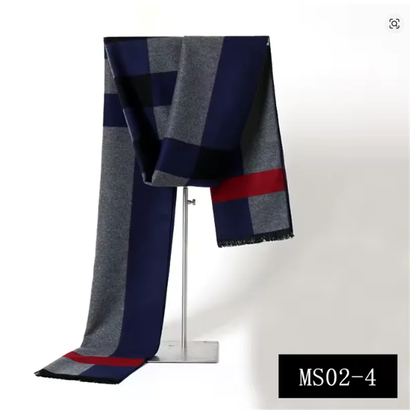 Men's Plaid Winter Scarf – Cashmere-Blend, 180cm, 14 Colourways