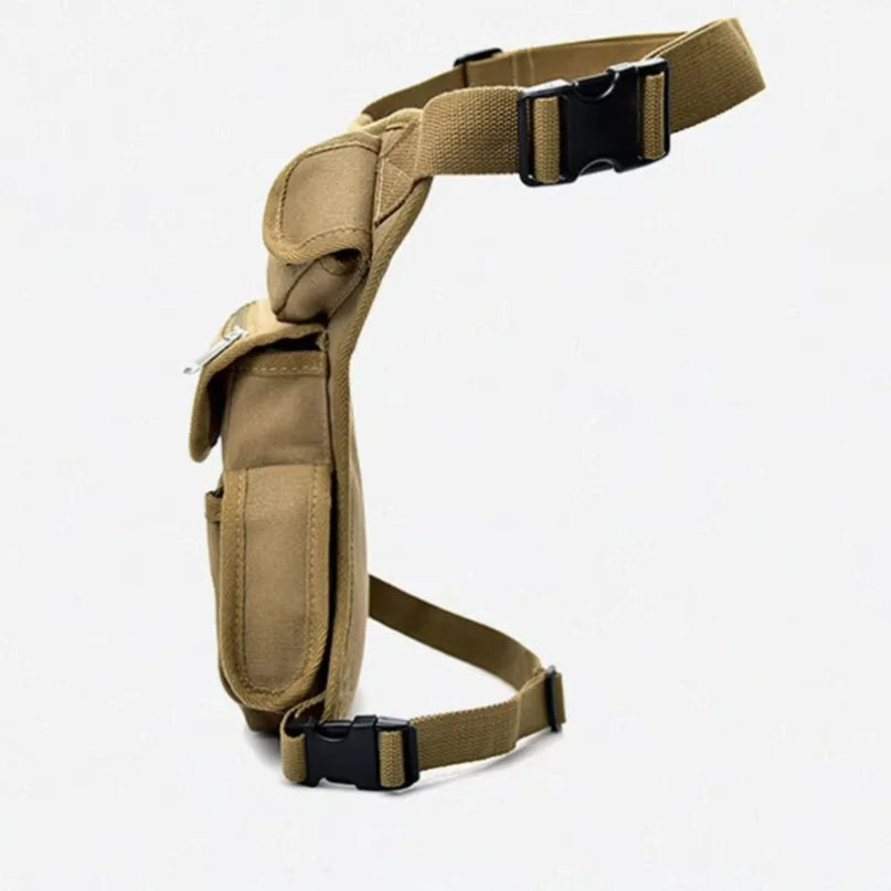 Men's Canvas Drop Leg & Waist Bag – Belt Fanny Pack for Cycling & Motorcycle