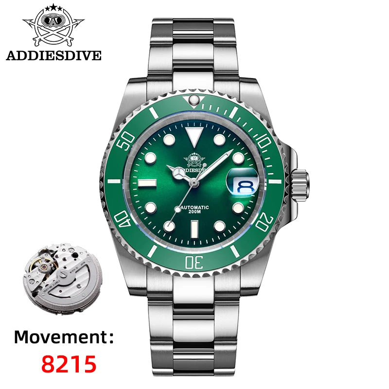 ADDIESDIVE AD2503 Automatic Dive Watch – Miyota 8215, Ceramic Bezel, Domed Sapphire, 200m Water Resistant