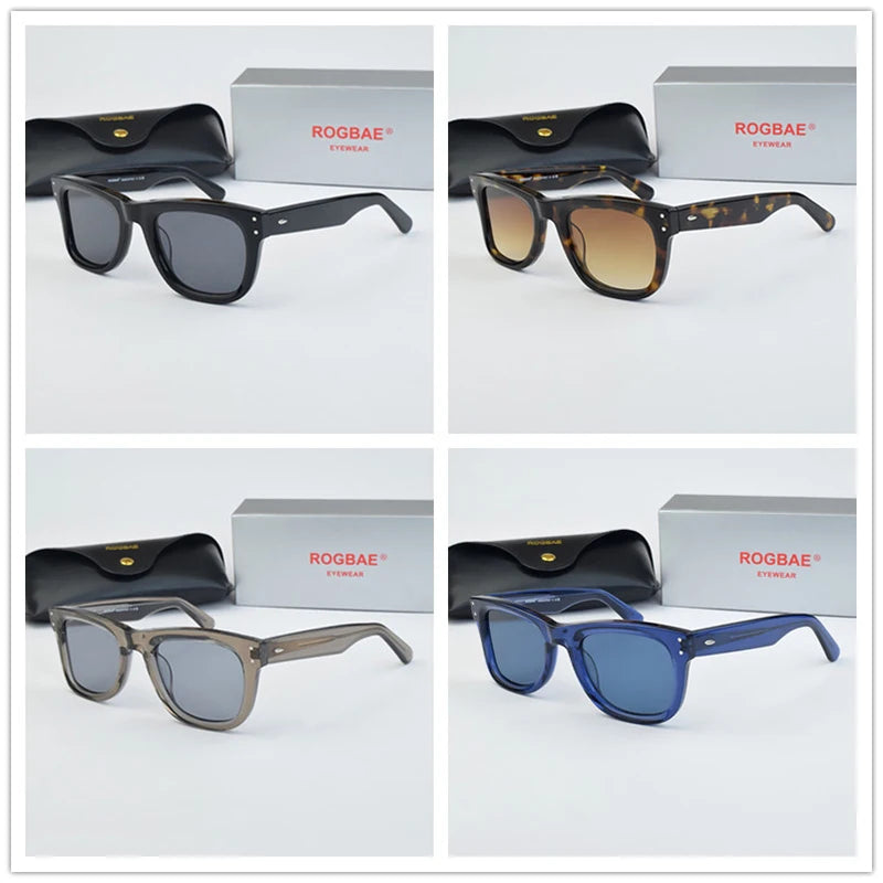 ROGBAE 0502 Oval Acetate Sunglasses