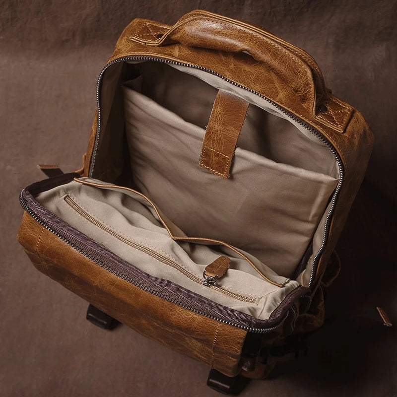 GURO Men's Genuine Leather Backpack