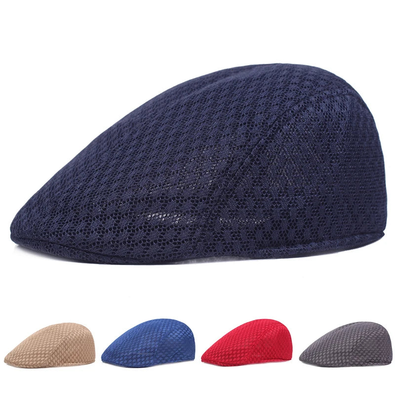 Men's Breathable Flat Cap – Lightweight Beret Style