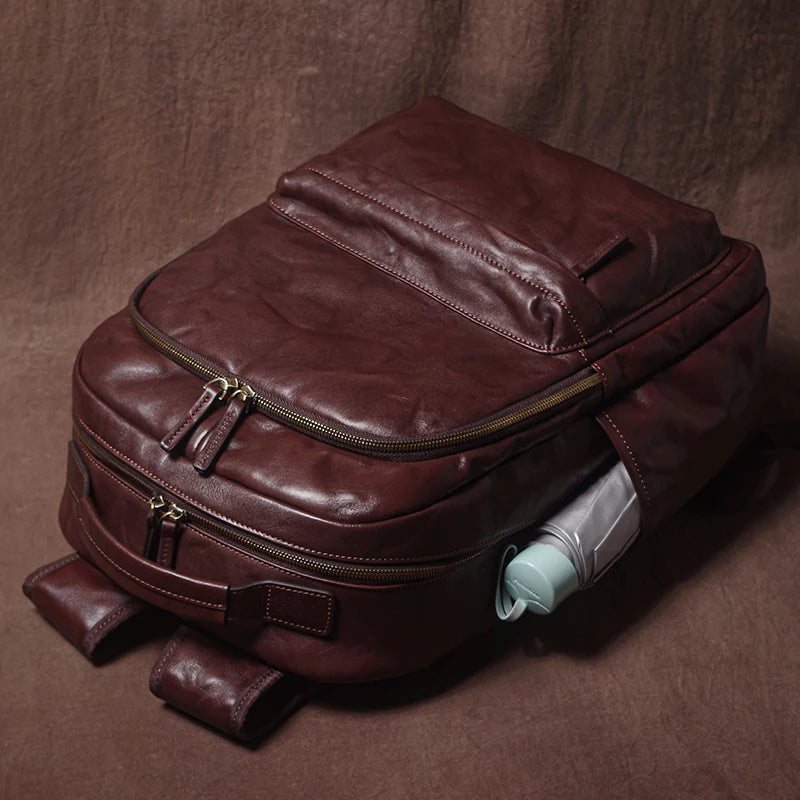 GURO Men's Genuine Leather Laptop Backpack