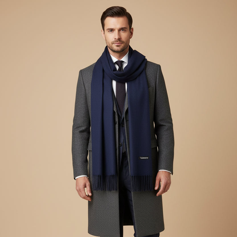 Men's Cashmere Scarf – Oversized Solid Colour Wrap