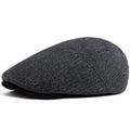 Men's Vintage Herringbone Beret – Adjustable Retro Flat Cap with Visor