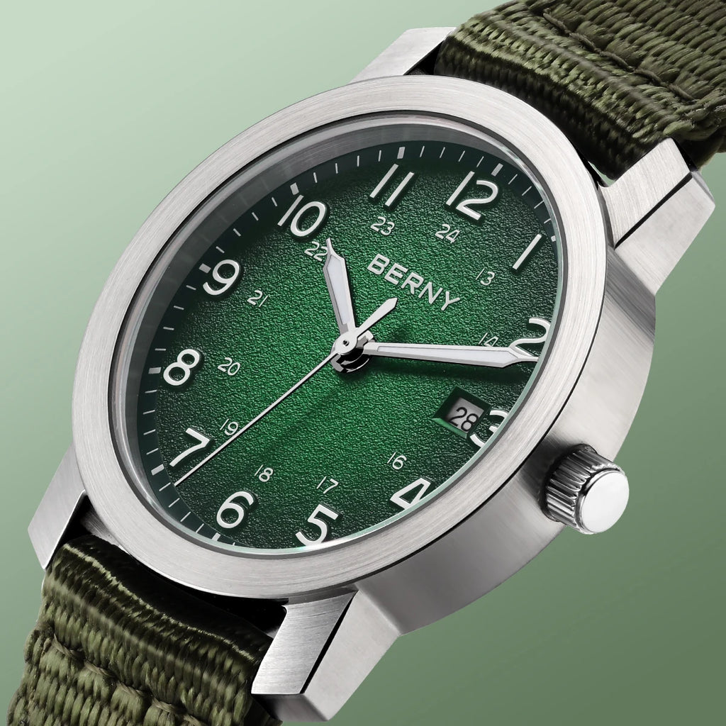 BERNY 2498M Men's Quartz Watch | Miyota GM12 | 35.5mm | Nylon Strap