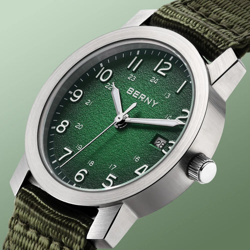 BERNY 2498M Men's Quartz Watch | Miyota GM12 | 35.5mm | Nylon Strap