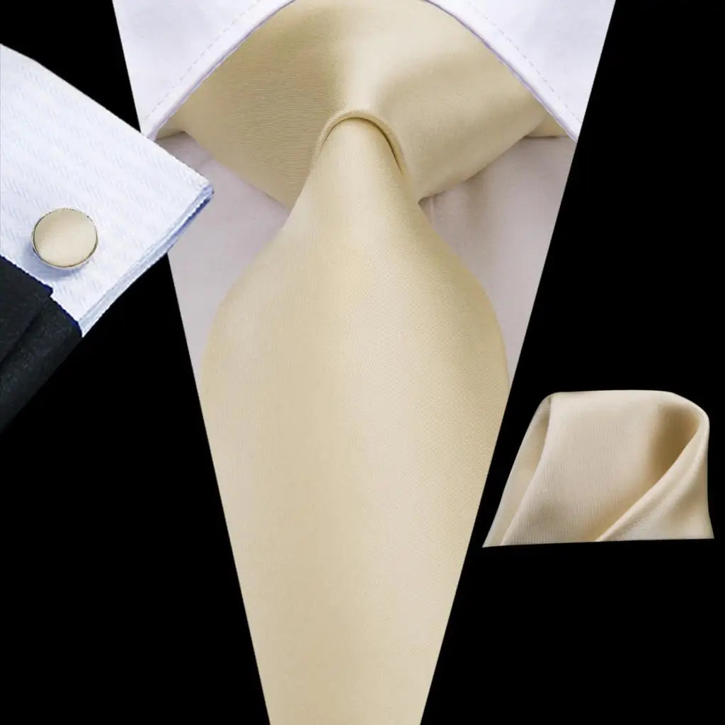 Hi-Tie Men's Necktie, Pocket Square & Cufflinks Set — Formal & Wedding