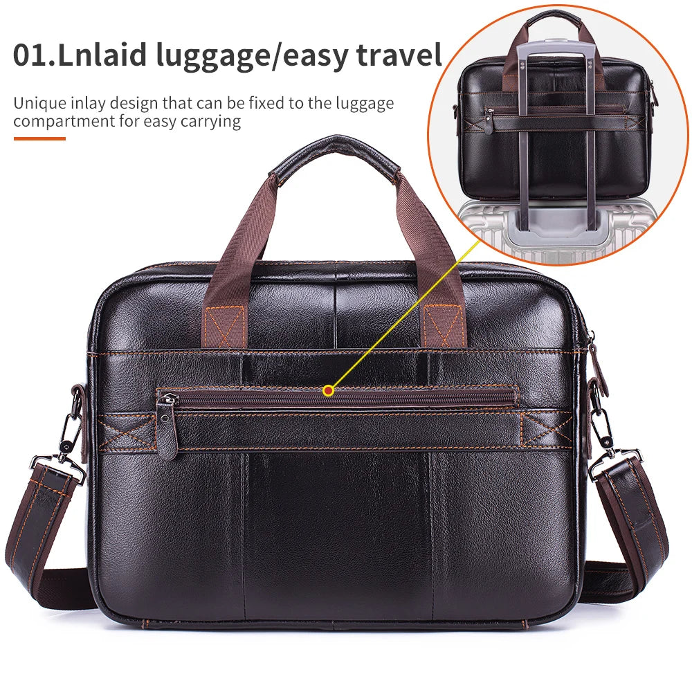 Steel Lion Genuine Leather Briefcase