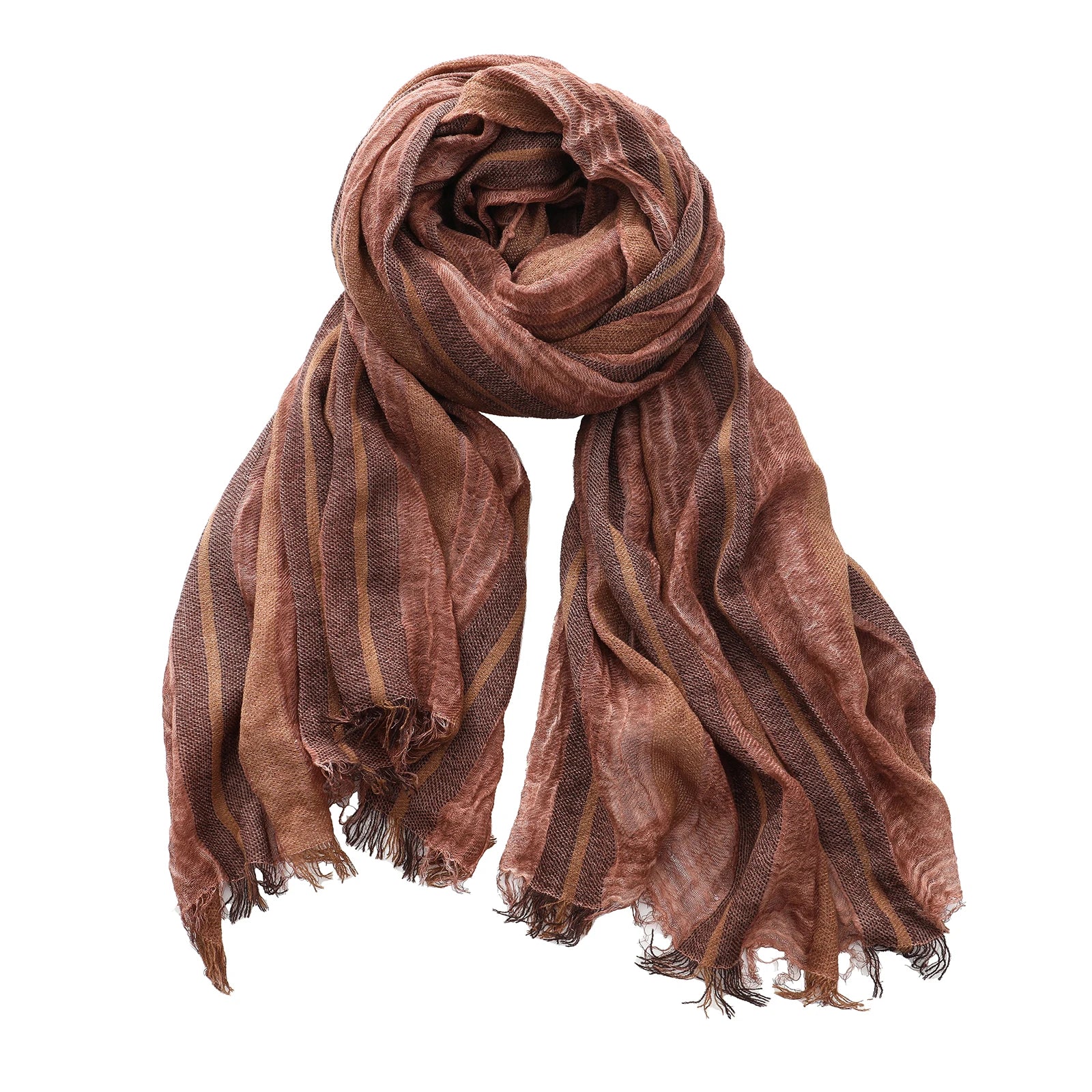Men's Cotton Linen Striped Scarf