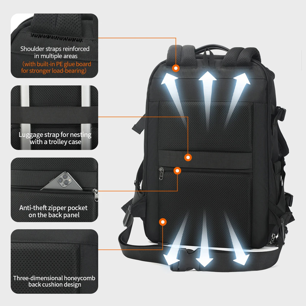 Tigernu Camera & Drone Backpack – 24L Nylon, 15.6" Laptop, External Suspension, Rain Cover