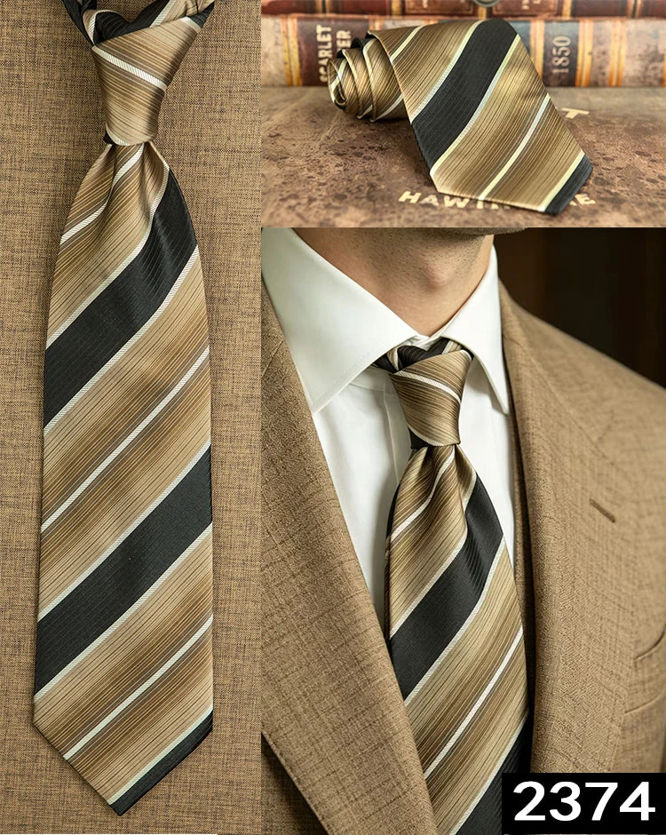 Men's 100% Silk Jacquard Necktie – Geometric, Floral, Checked & Solid