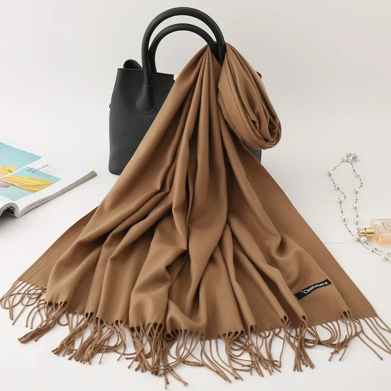 Men's Cashmere Scarf – Oversized Solid Colour Wrap
