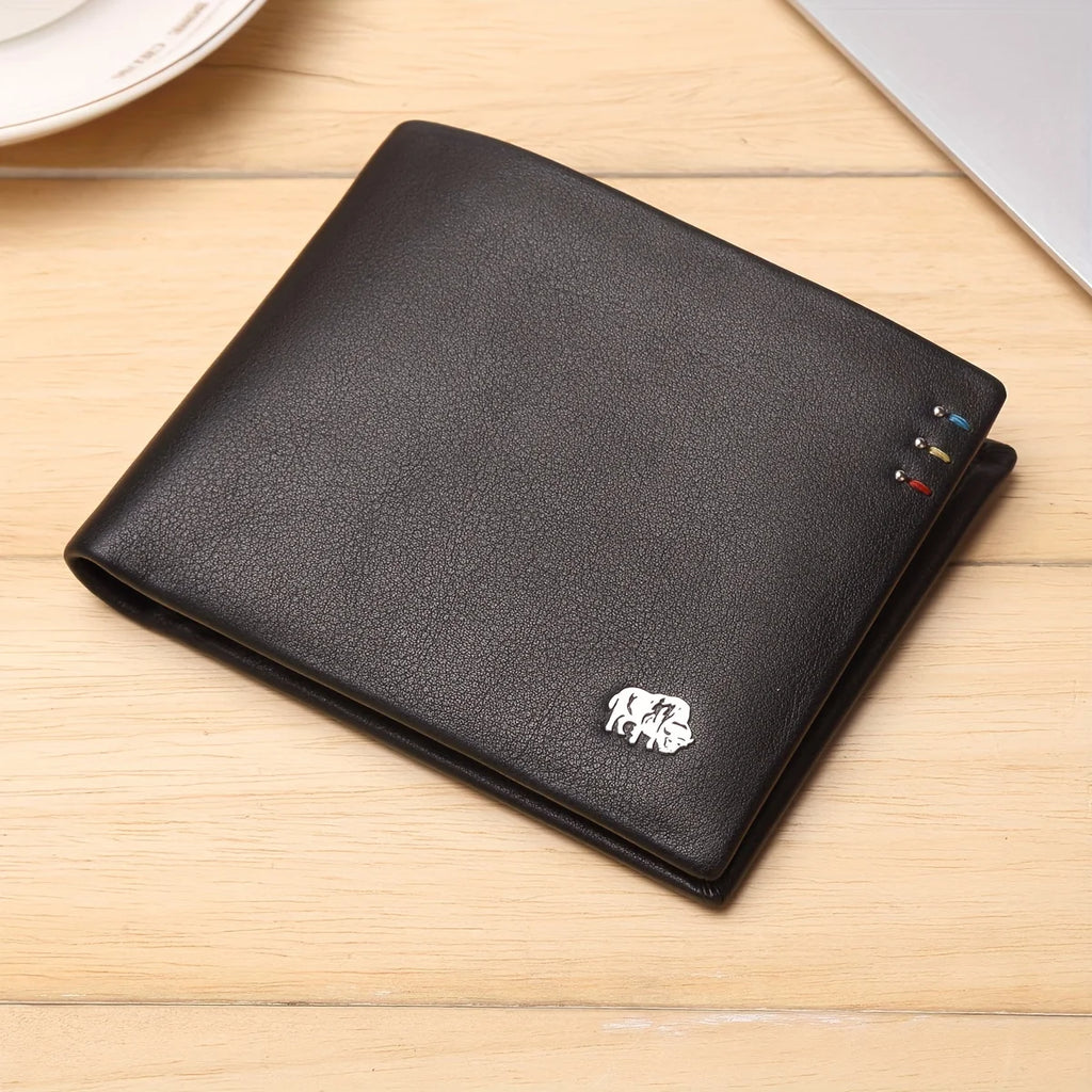 BISON DENIM Genuine Leather Bifold Wallet