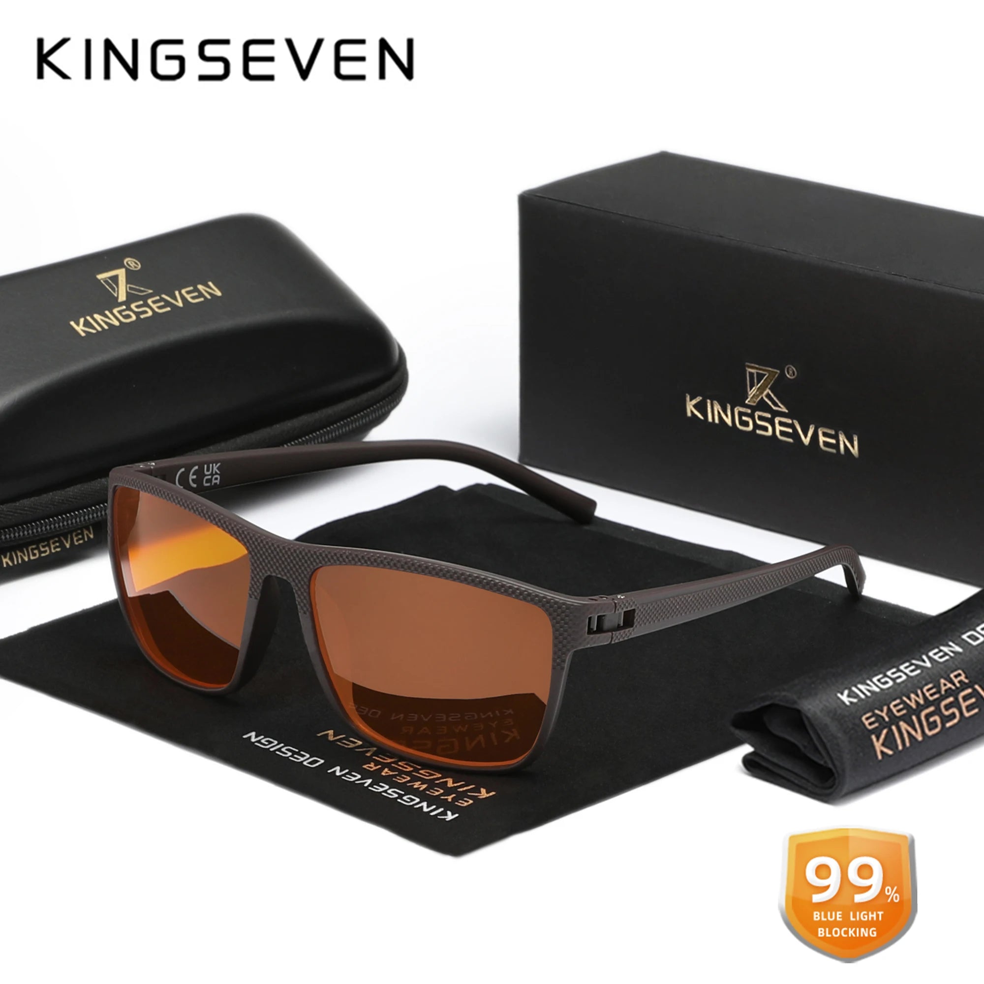 KINGSEVEN New Anti-Blue Ray Glasses Transparent Lens Eyeglasses Men Women Computer Blue Light Blocking Optical Reading Eyewear