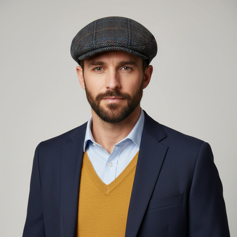 Men's Wool Tweed Flat Cap – Irish Gatsby Newsboy