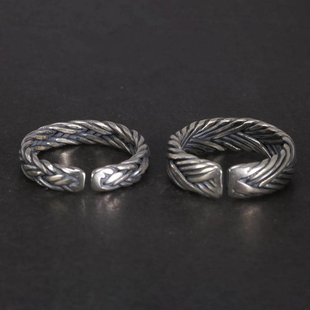 S925 Sterling Silver Braided Ring — Viking Band
