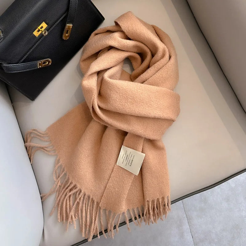 Unisex Wool Narrow Scarf