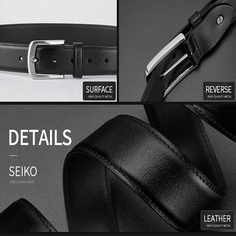 BISON DENIM Leather Pin Buckle Belt