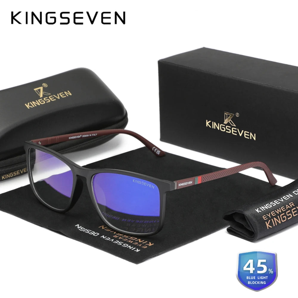 KINGSEVEN Blue Light Blocking Glasses Transparent Lens Men/Women Anti-Blue Ray Eyewear Students Daliy Phone Computer Eyeglasses