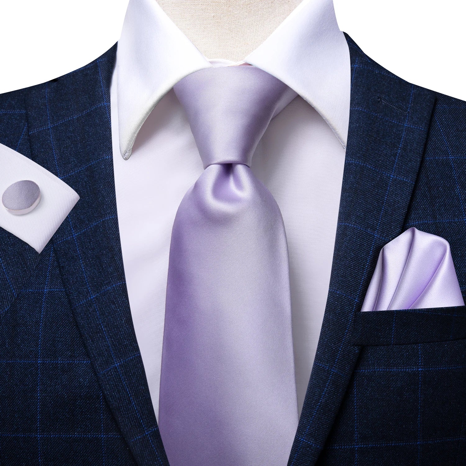 Hi-Tie Men's Necktie, Pocket Square & Cufflinks Set — Formal & Wedding