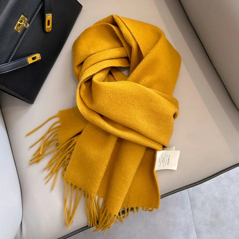 Unisex Wool Narrow Scarf