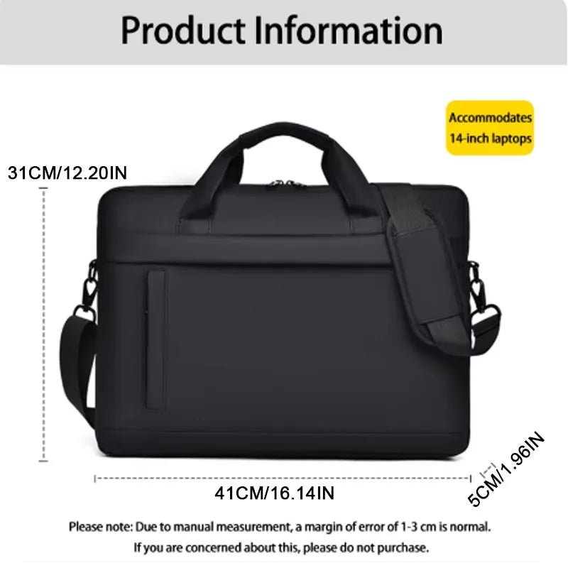 Men's Minimalist Briefcase | 14" Laptop Bag, Shoulder & Messenger Carry