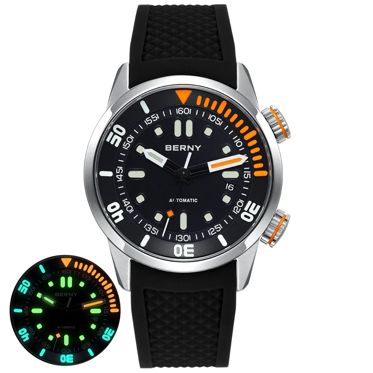 BERNY AM339M Automatic Dive Watch – Miyota 8215, Sapphire Crystal, 200m Water Resistant