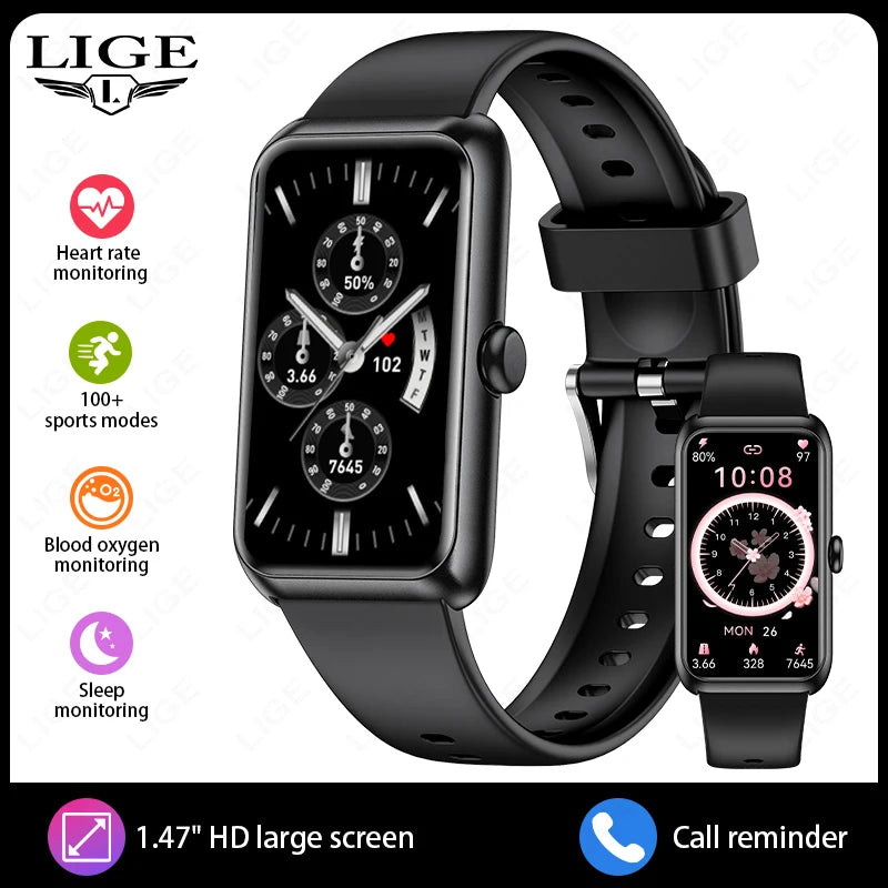 LIGE T11 Fitness Tracker Smartwatch | IP68, Bluetooth Calling, Heart Rate & Sleep Monitor