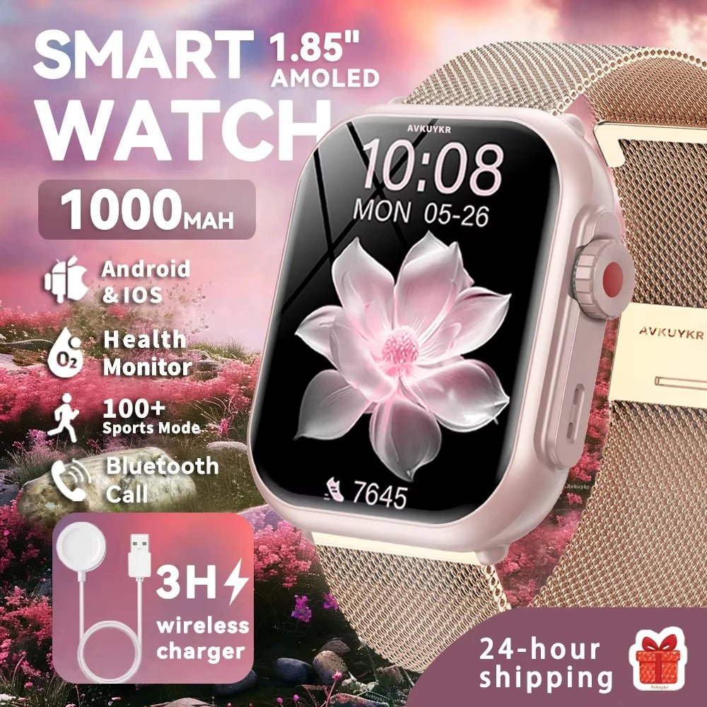 Ultra2 Pro Smart Watch — 1.85" AMOLED, Bluetooth Calling, 100+ Sports Modes