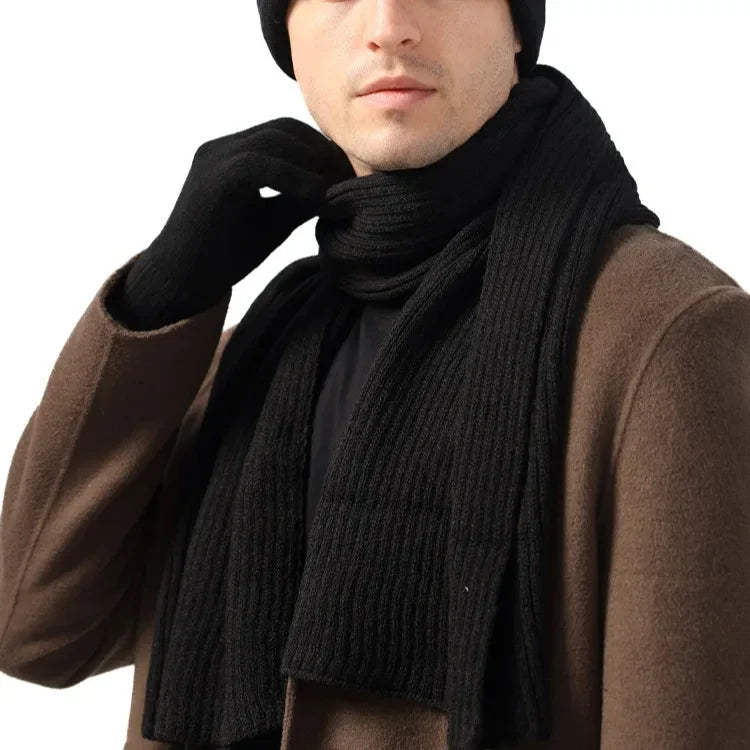 Men's Thick Wool Knit Scarf