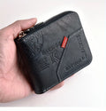 Wax Oil PU Zip-Around Wallet