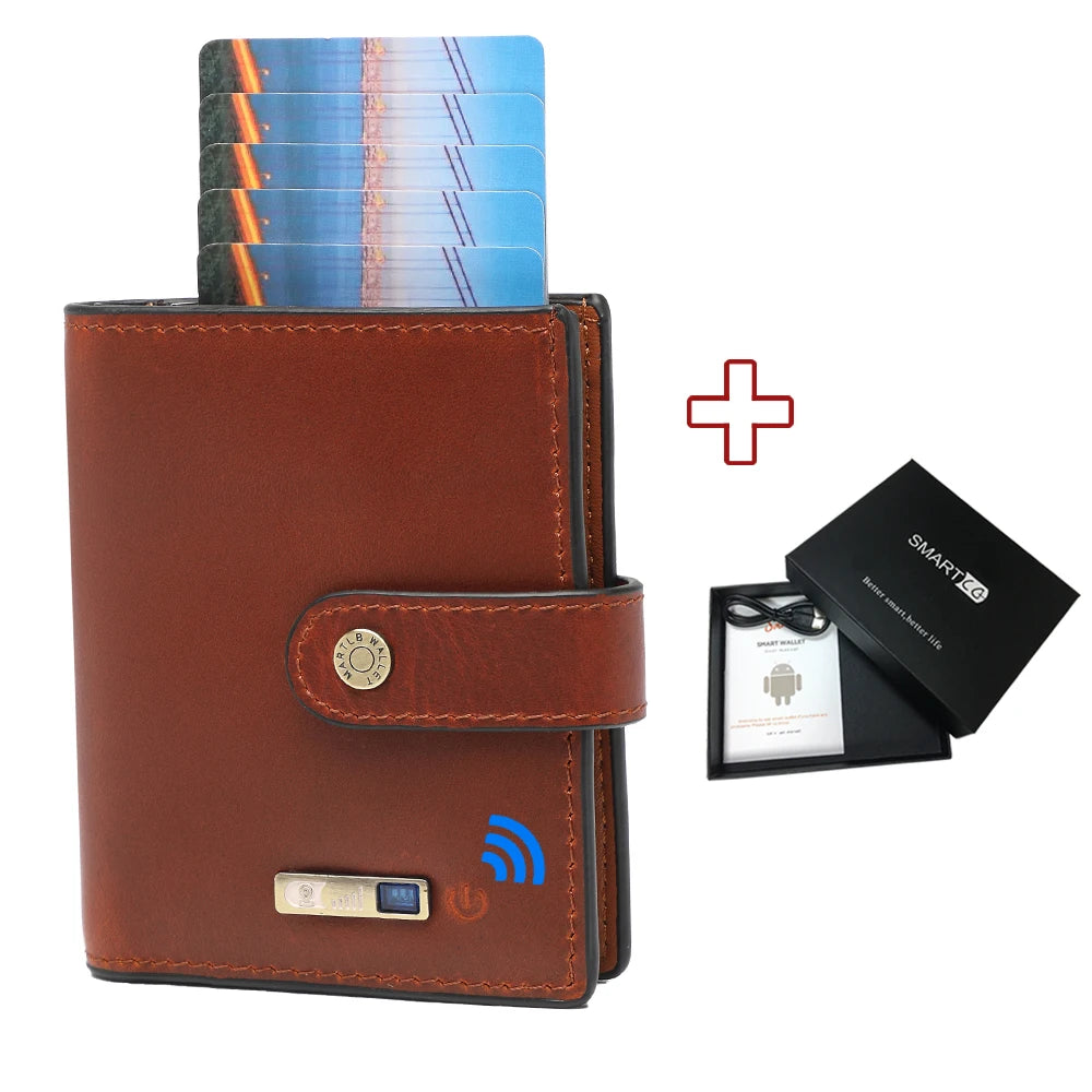 Wallet with Tracker Men Wallet anti Loss Android Magsafe Cüzdan Metal Cartera GPS Finder Boy Gift  smart wallet  with camera