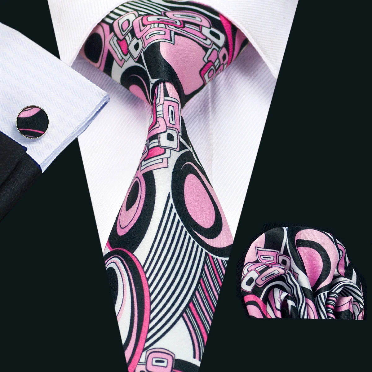 Men's Necktie, Pocket Square & Cufflinks Set – Floral & Novelty Prints