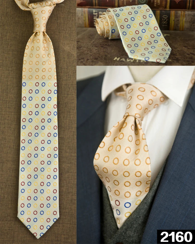 Men's 100% Silk Jacquard Necktie – Paisley, Abstract & Geometric Patterns
