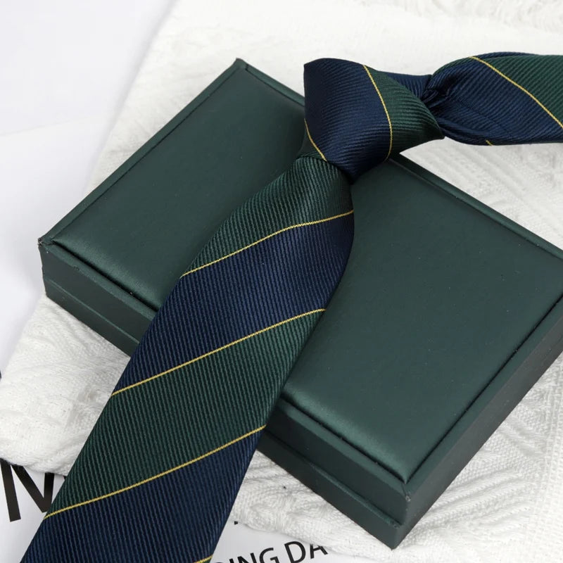 Men's Army Green Necktie – Solid Polyester | 7cm