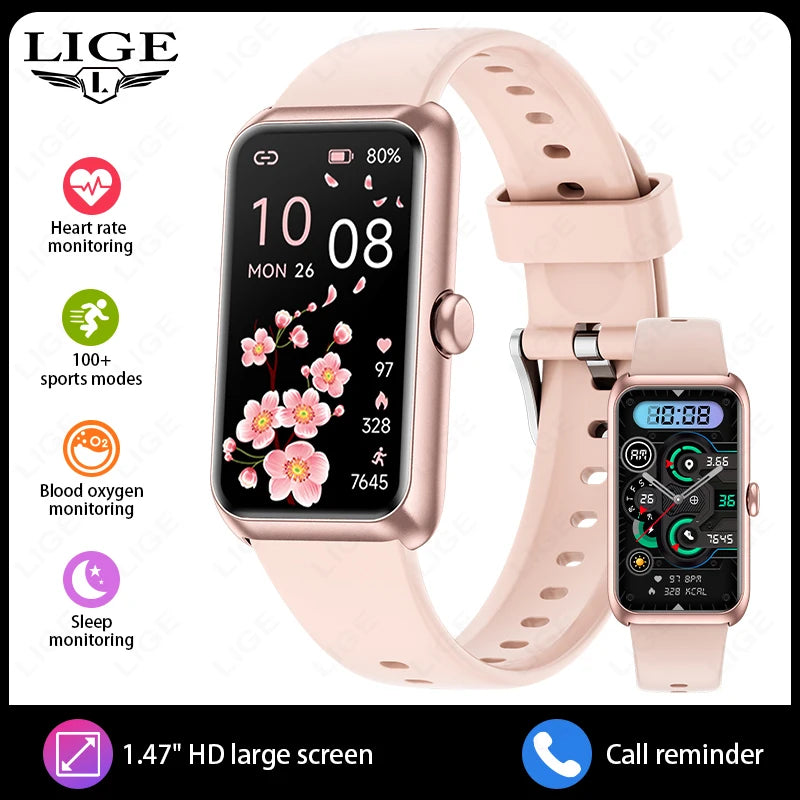 LIGE T11 Fitness Tracker Smartwatch | IP68, Bluetooth Calling, Heart Rate & Sleep Monitor