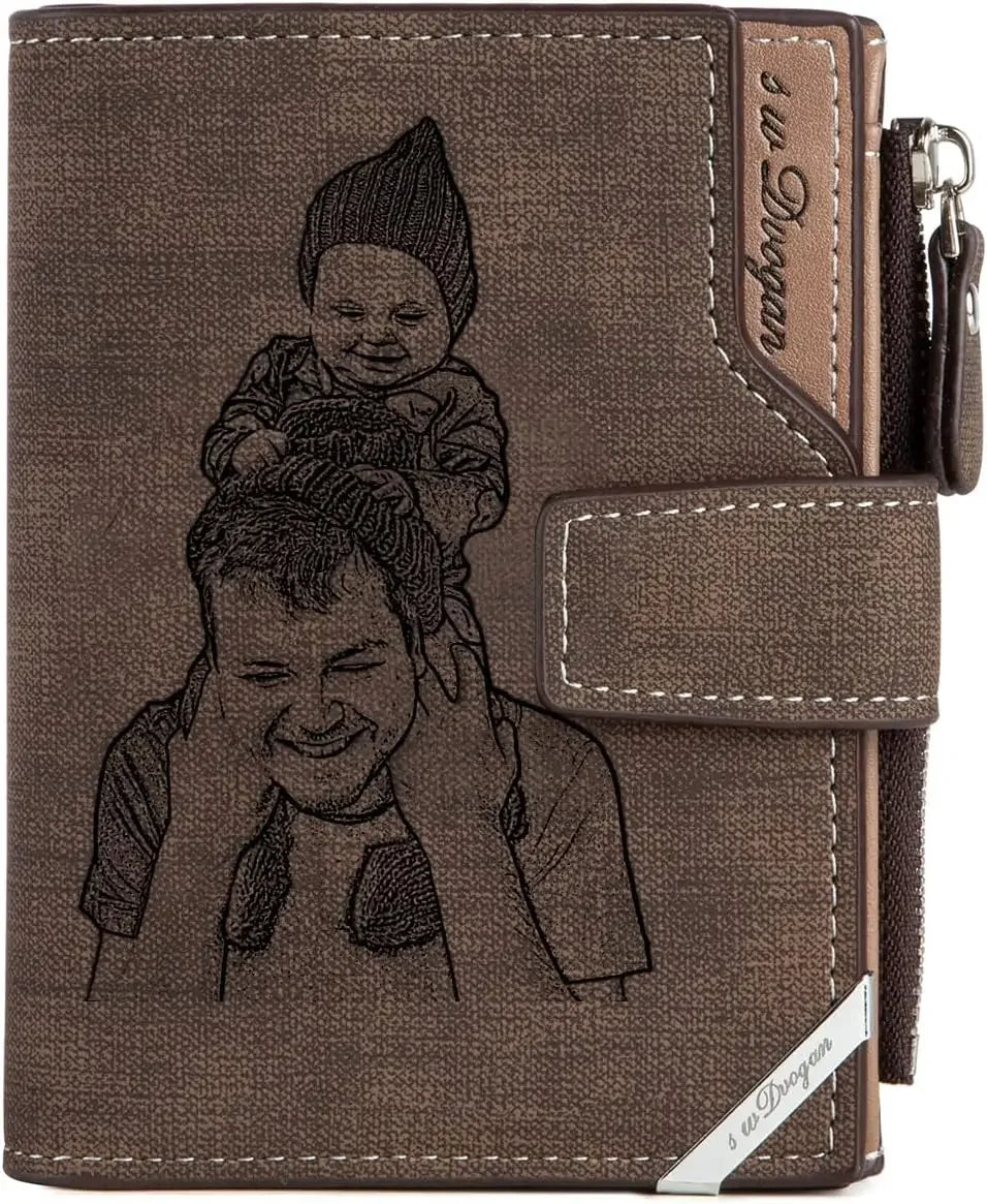 Personalised Photo Engraved Wallet for Men | Custom Gift