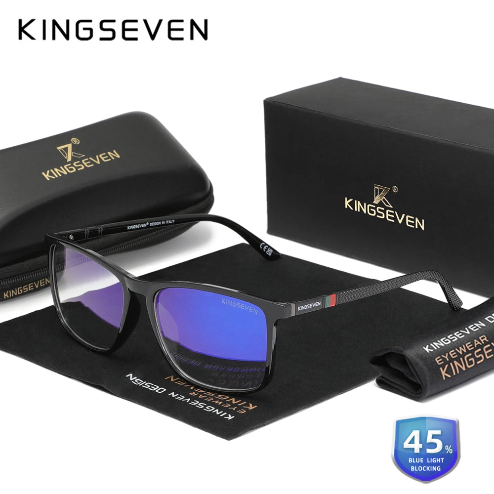 KINGSEVEN Blue Light Blocking Glasses Transparent Lens Men/Women Anti-Blue Ray Eyewear Students Daliy Phone Computer Eyeglasses