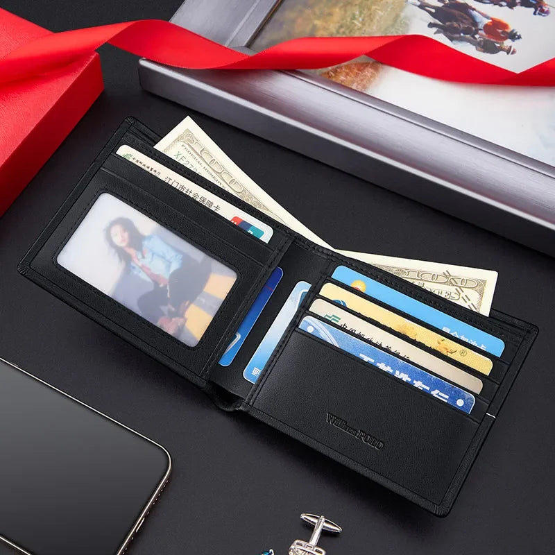 WILLIAMPOLO Soft Cowhide Leather Slim Wallet