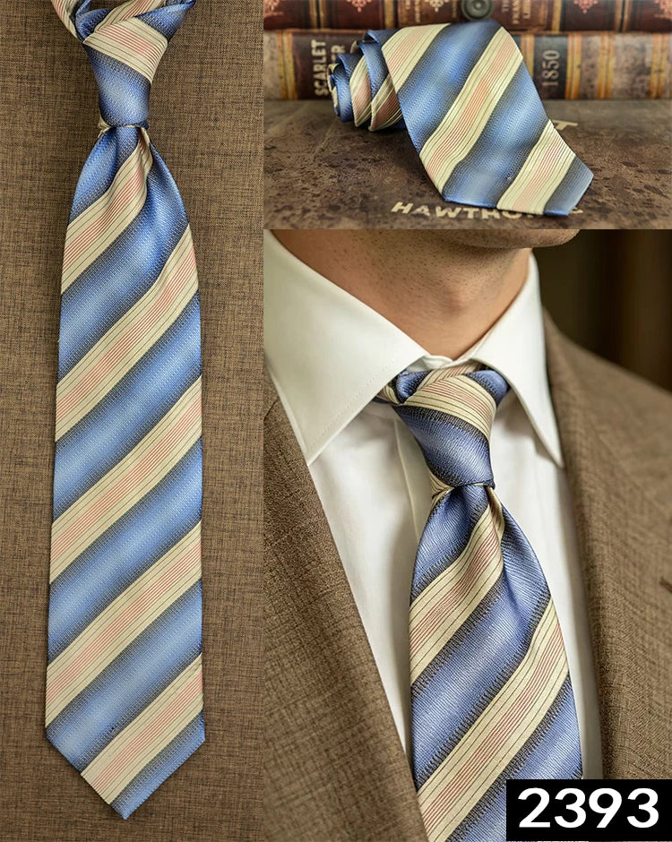 Men's 100% Silk Jacquard Necktie – Geometric, Floral, Checked & Solid