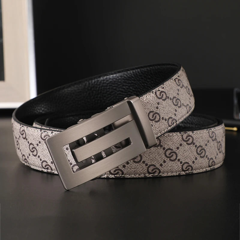 Unisex Split Leather Belt – Designer-Style Square Buckle
