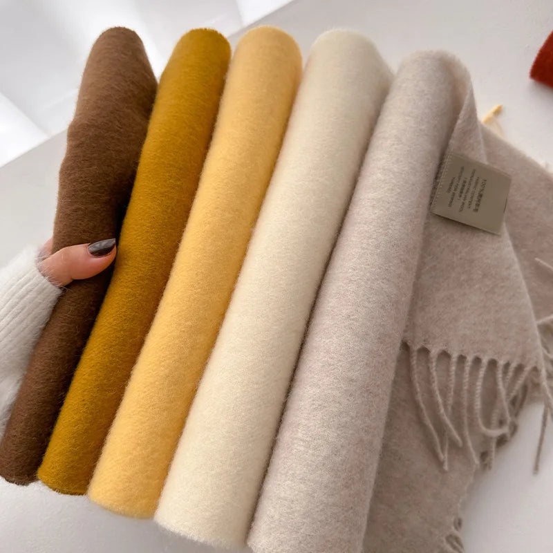 Unisex Wool Narrow Scarf