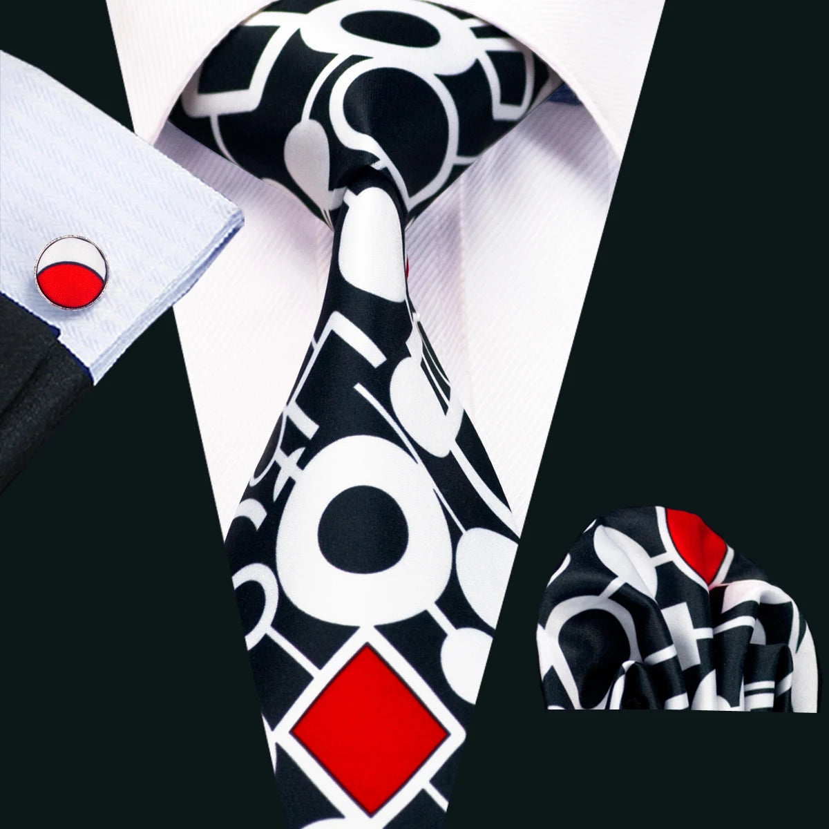 Men's Necktie, Pocket Square & Cufflinks Set – Floral & Novelty Prints
