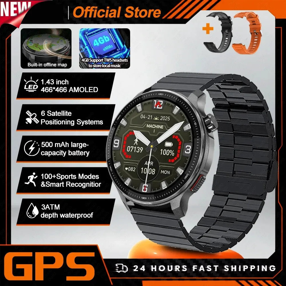 Hiwego GPS Smartwatch | Offline Maps, 4GB, Gorilla Glass, 3ATM & Flash Charge