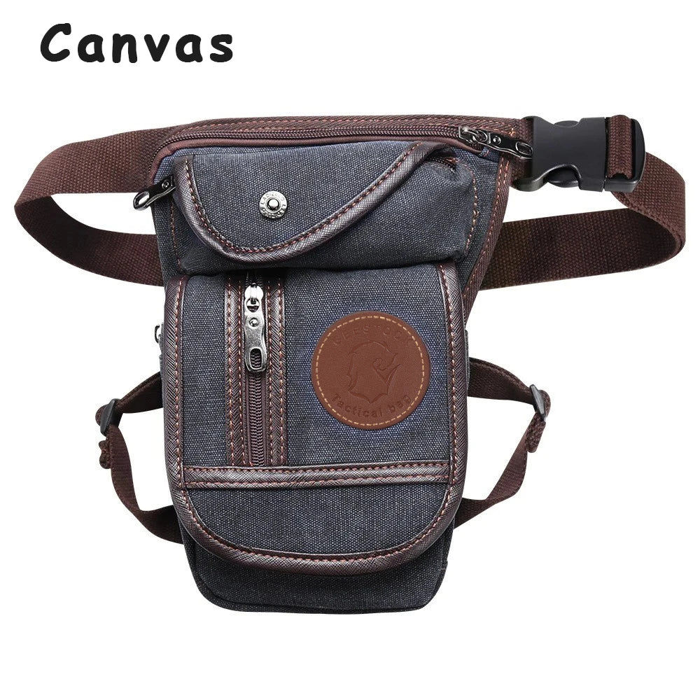 Men's Waterproof Motorcycle Drop Leg Bag – Nylon Riding Waist & Shoulder Bag