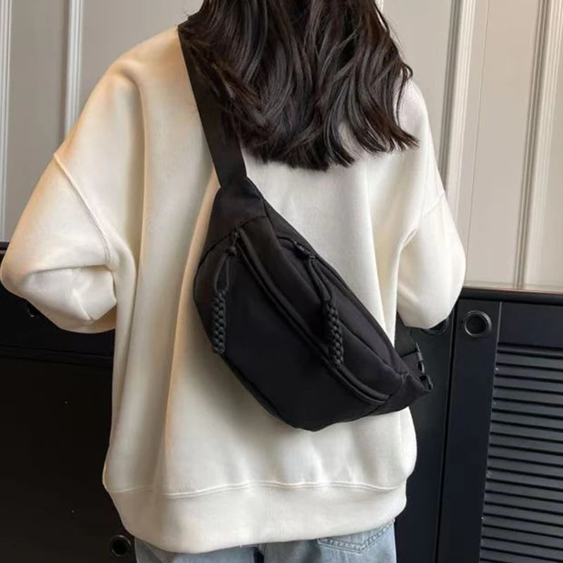 Unisex Nylon Crossbody & Chest Bag – Casual Sporty Waist Pack