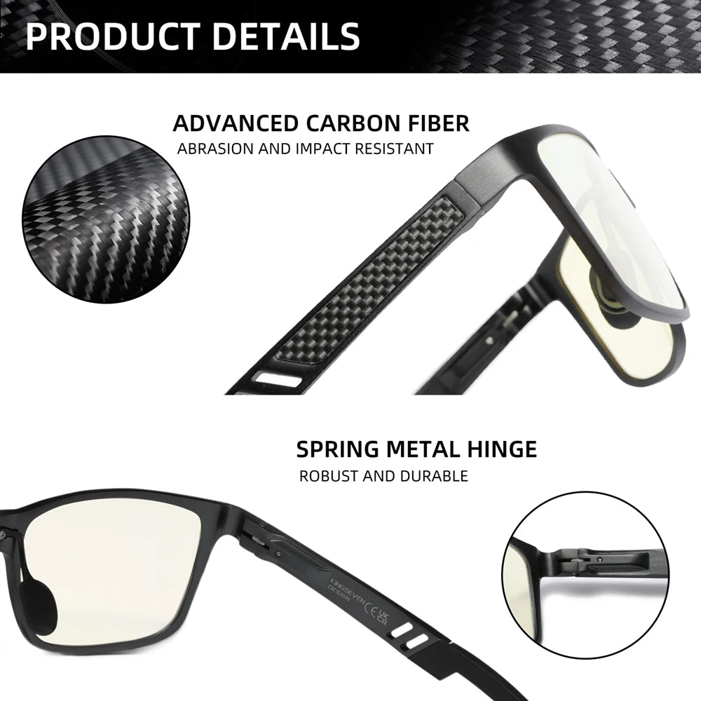 KINGSEVEN Blue Light Blocking Glasses Men/Women High Quality Aluminum Computer Anti-Blue Ray Reading Transparent Lens Eyeglasses
