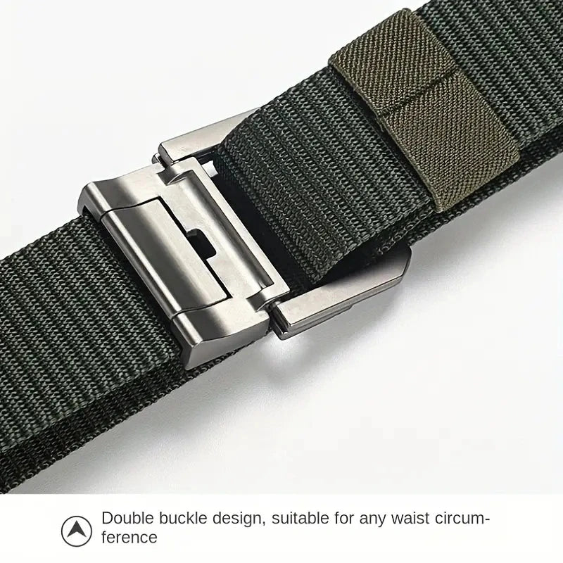 Men's Canvas Webbing Belt – Automatic Buckle, Casual & Sport