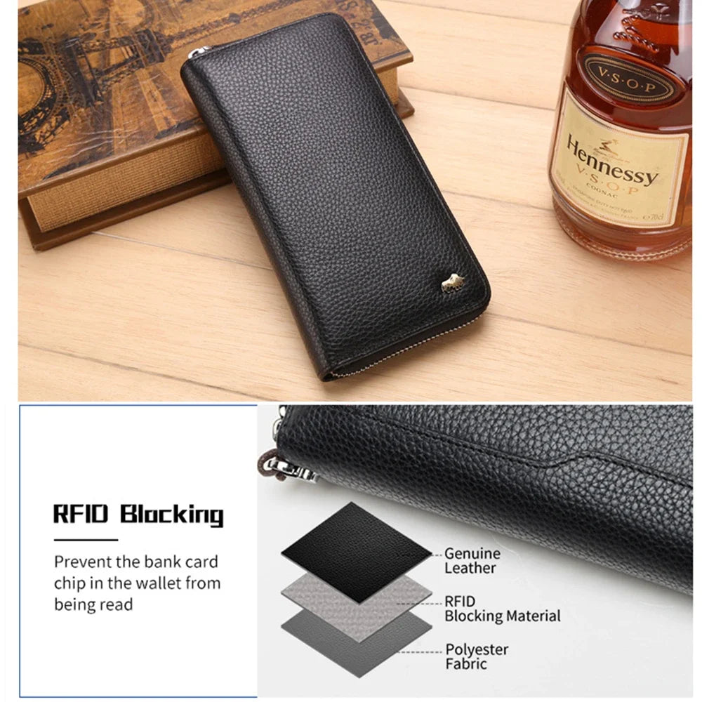 BISON DENIM Genuine Leather Men's Wallet